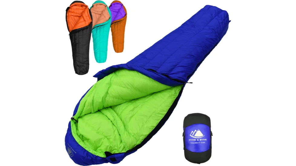 Hyke & Byke Eolus Ultralight Goose Down Sleeping Bag, 800FP, 30F Degrees 3 Hyke & Byke Eolus Ultralight Goose Down Sleeping Bag, 800FP, 30F Degrees